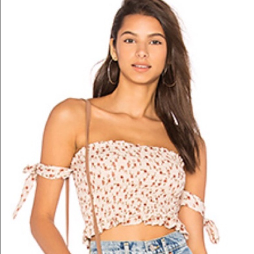 Planet Blue Crop Top/Off Shoulder